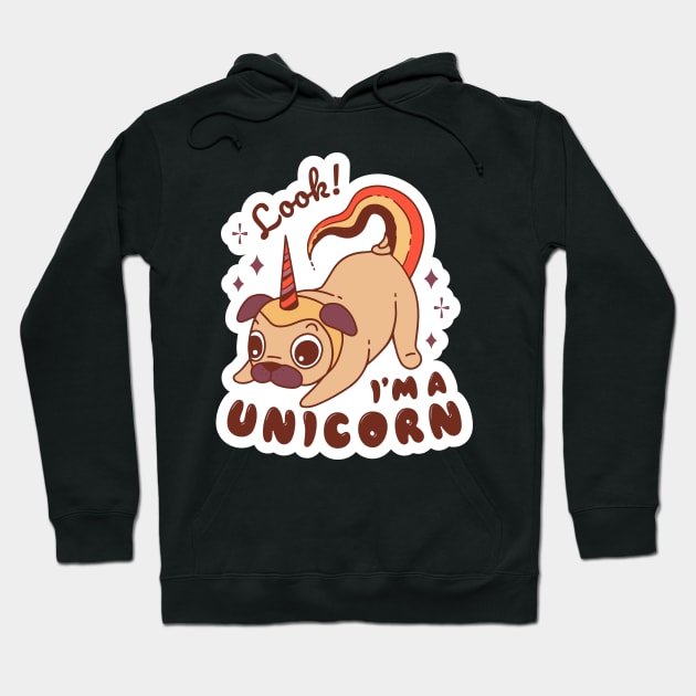 The Unicorn Pug! Hoodie by Saschken